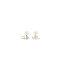 CHANEL LETTER CC/LOGO EARRINGS CRYSTAL LIGHT GOLD TONE