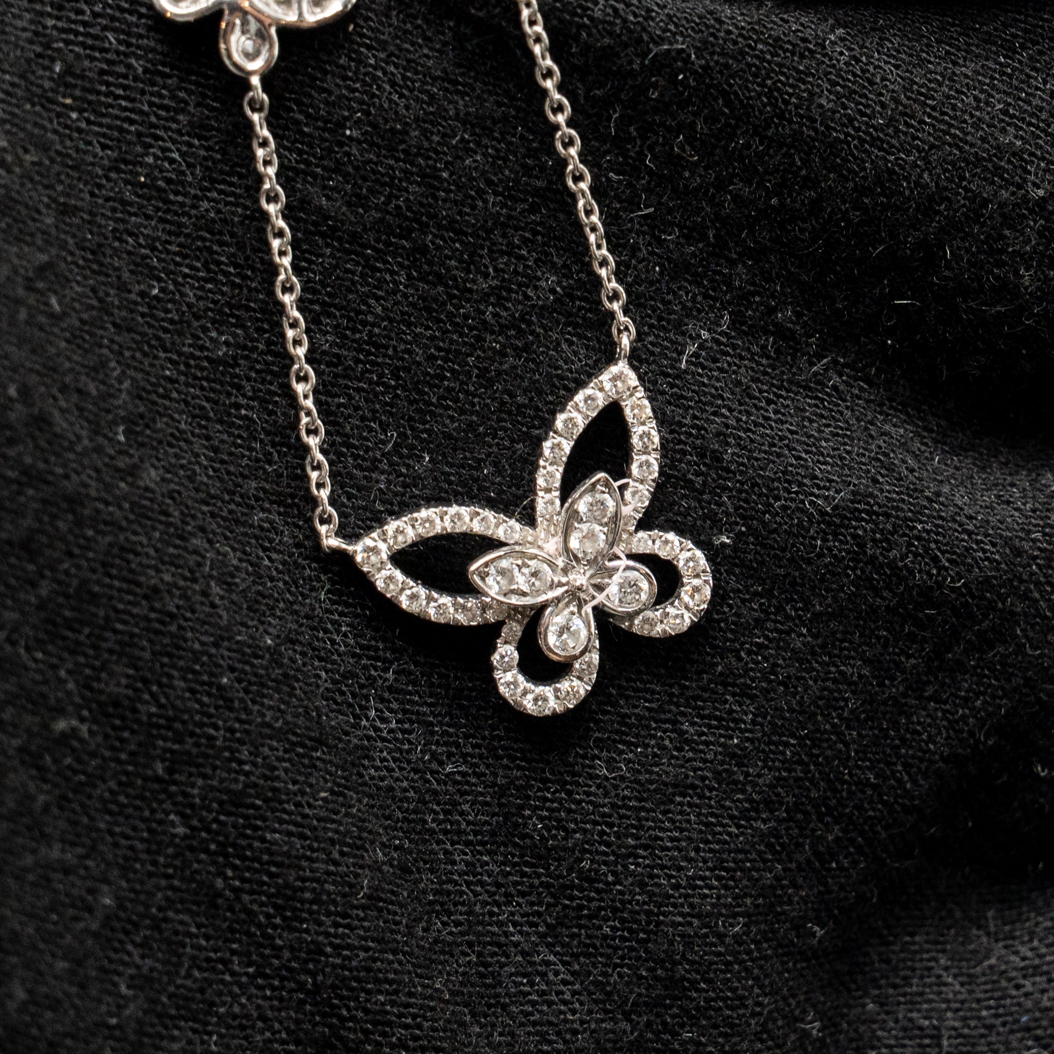 GRAFF MULTI BUTTERFLY SILHOUETTE DIAMOND PENDANT WHITE GOLD, DIAMONDS