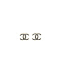 CHANEL CC LOGO BLACK AND GOLD EARRINGS