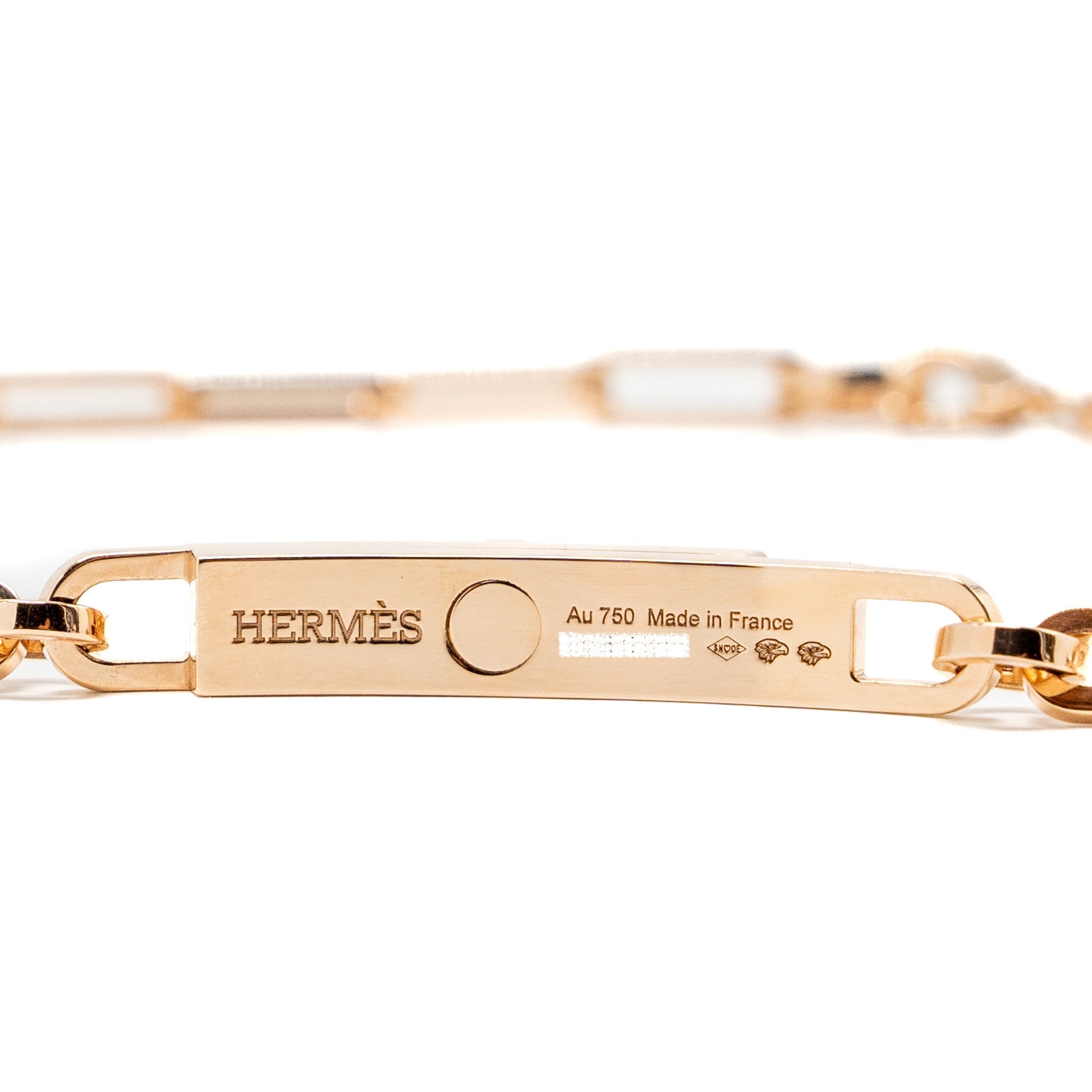 HERMES KELLY CHAINE DOUBLE BRACELET ROSE GOLD,DIAMONDS