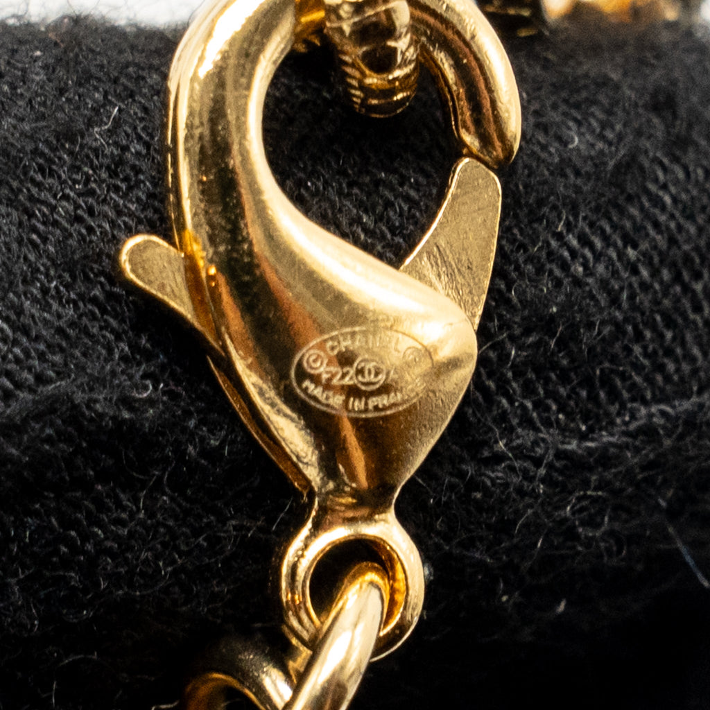 CHANEL CC CHOCKER/NECKLACE CRYSTAL GOLD TONE