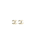 CHANEL CC LOGO EARRINGS BLACK CRYSTAL/PEARL LIGHT GOLD TONE