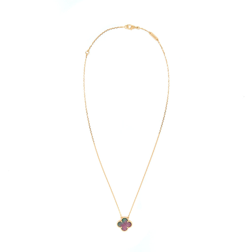 VAN CLEEF & ARPELS VINTAGE ALHAMBRA PENDANT GREY-MOTHER-OF-PEARL ROSE GOLD