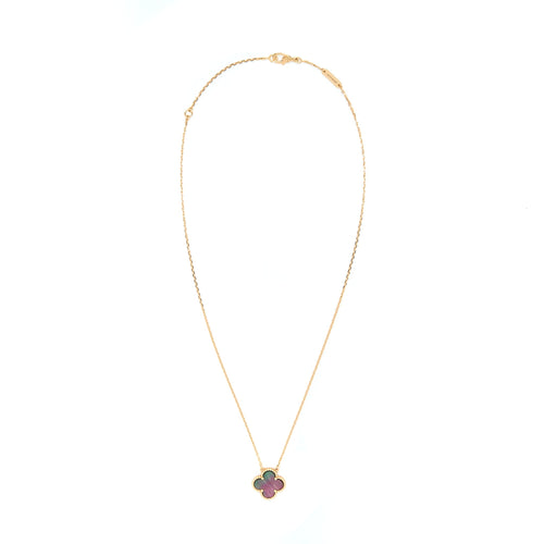 VAN CLEEF & ARPELS VINTAGE ALHAMBRA PENDANT GREY-MOTHER-OF-PEARL ROSE GOLD