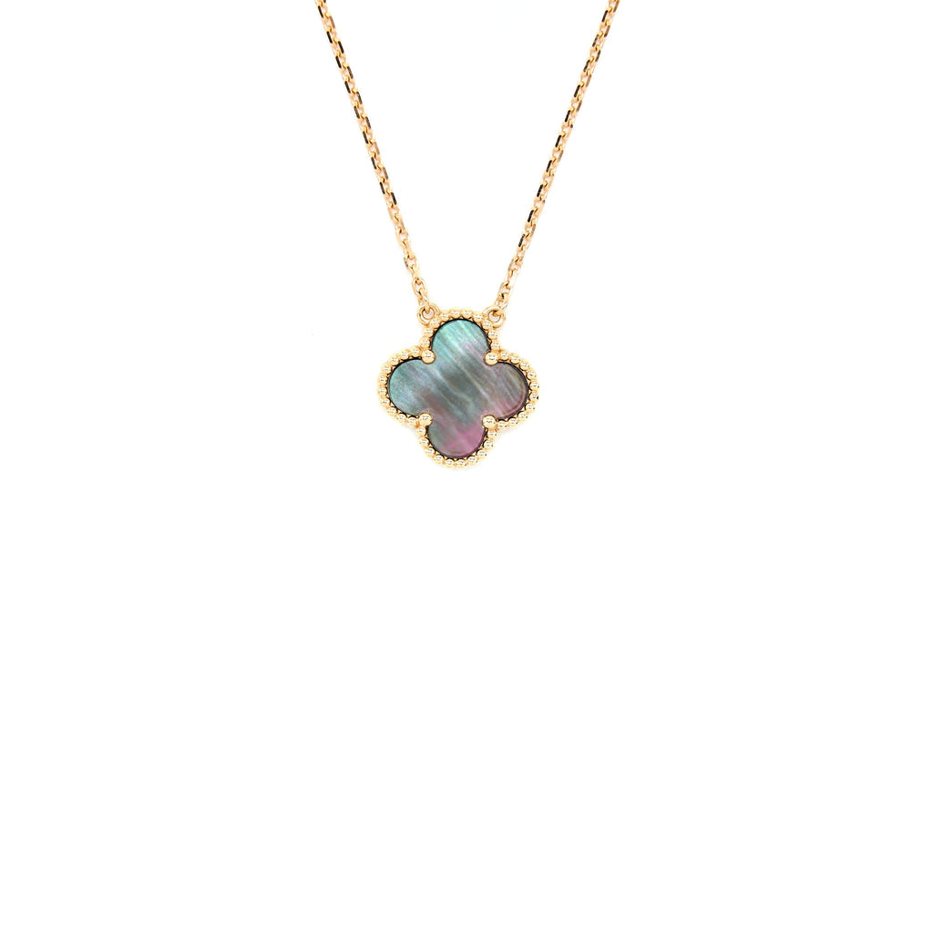 VAN CLEEF & ARPELS VINTAGE ALHAMBRA PENDANT GREY-MOTHER-OF-PEARL ROSE GOLD