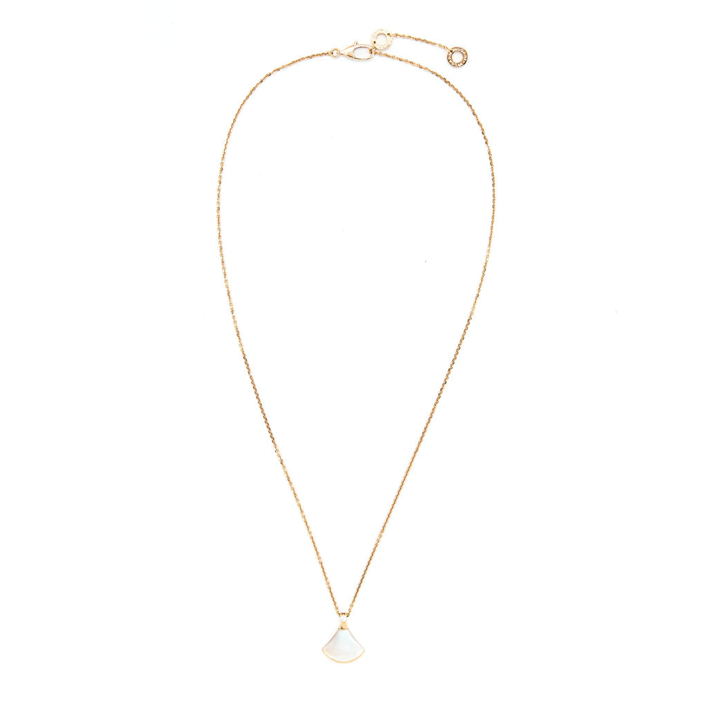 BVLGARI DIVA`S DREAM NECKLACE MOTHER OF PEARL WITH DIAMOND ROSE GOLD