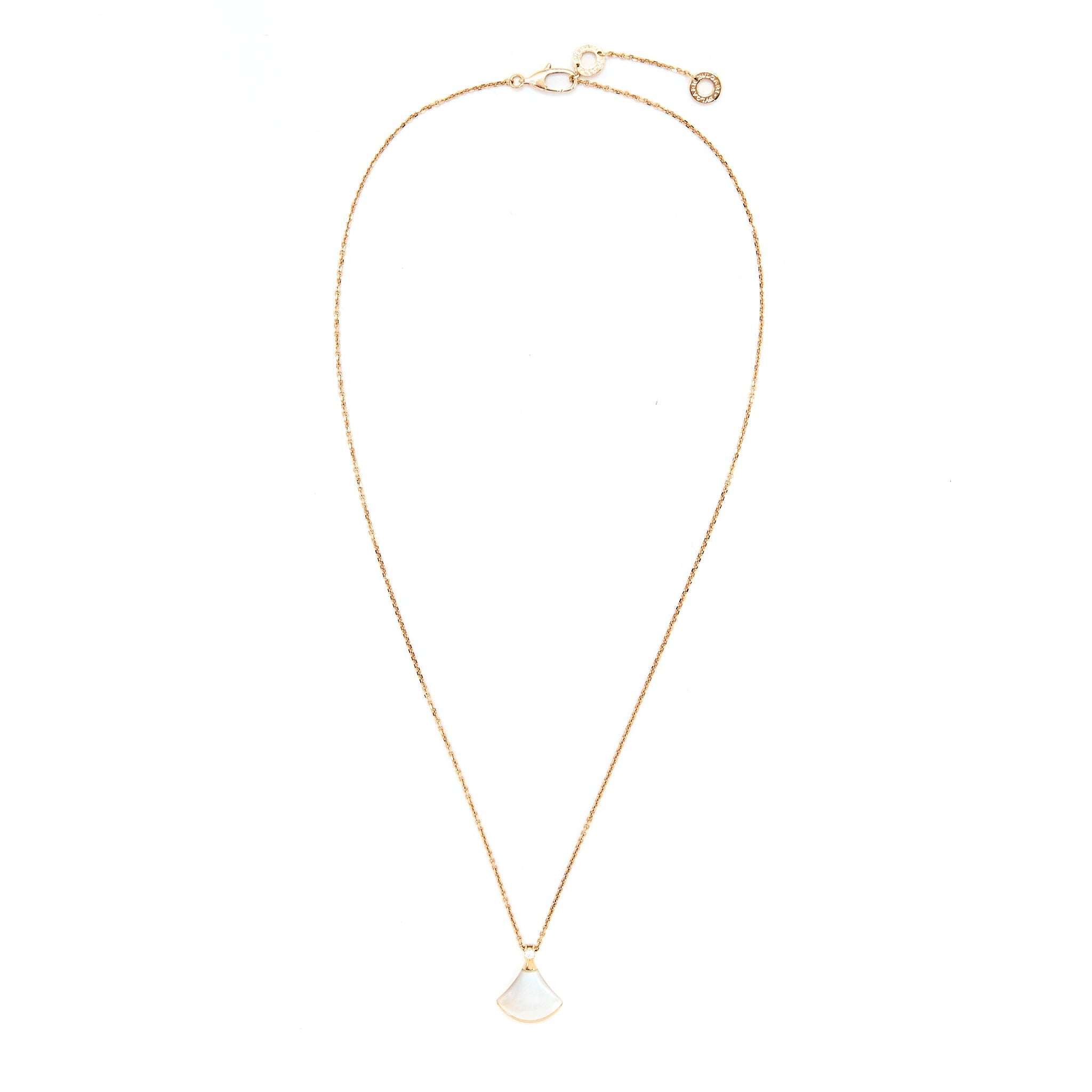 BVLGARI DIVA`S DREAM NECKLACE MOTHER OF PEARL WITH DIAMOND ROSE GOLD