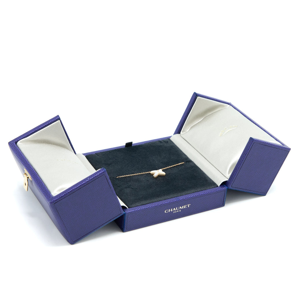 CHAUMET NECKLACE WITH MOTHER OF PEARL AND DIAMONDS LIENS ROSE GOLD