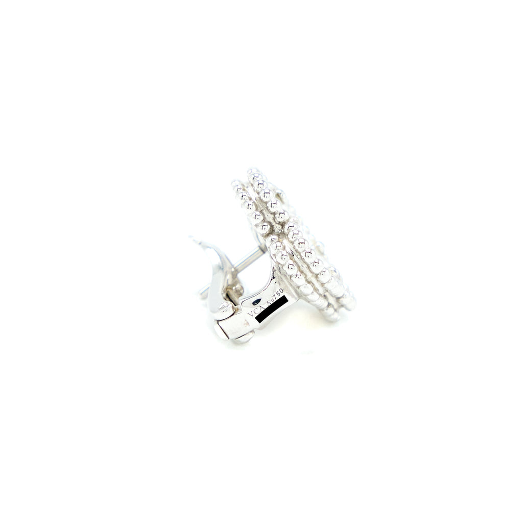VAN CLEEF & ARPELS EARRINGS WHITE MOTHER OF PEARL WHITE GOLD