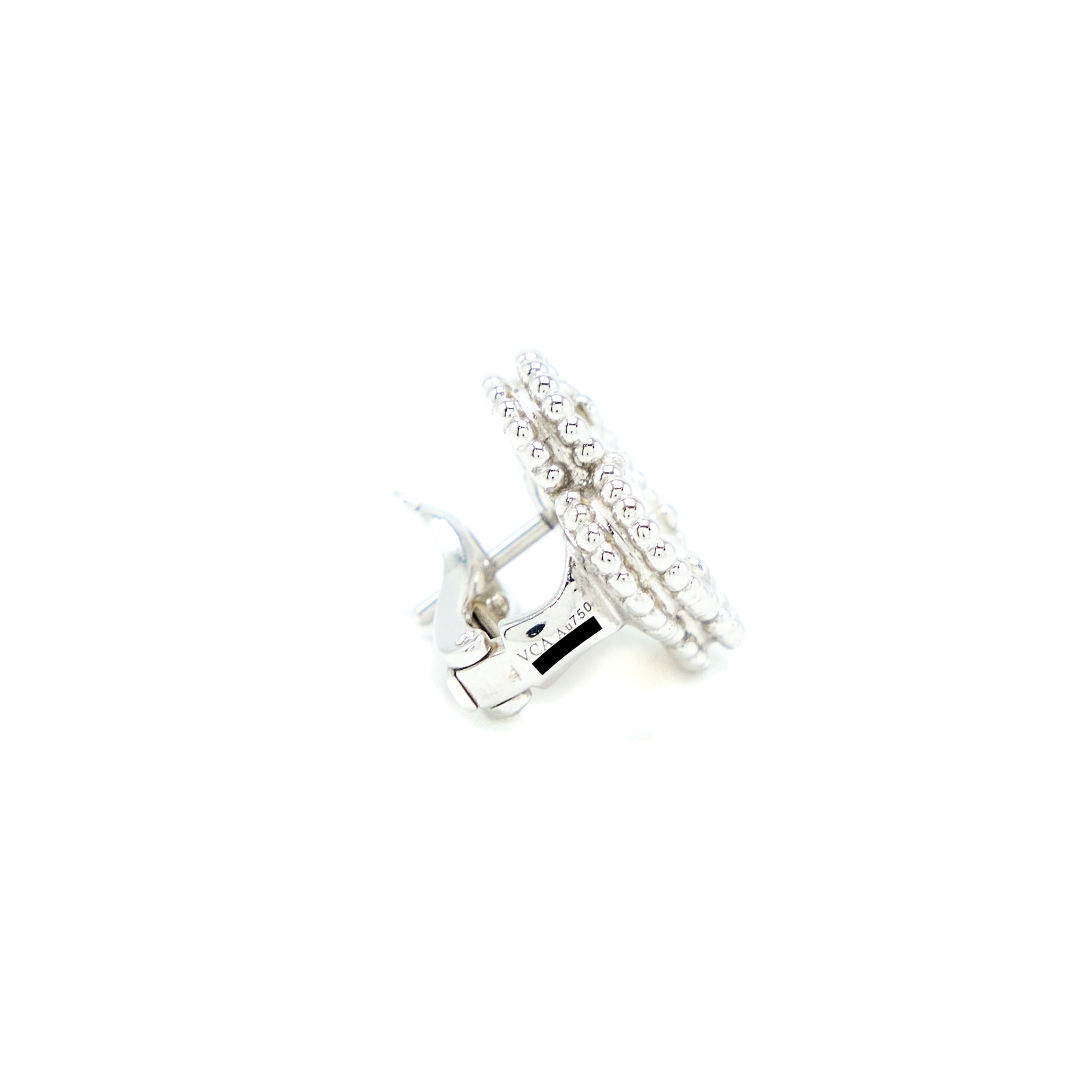 VAN CLEEF & ARPELS EARRINGS WHITE MOTHER OF PEARL WHITE GOLD