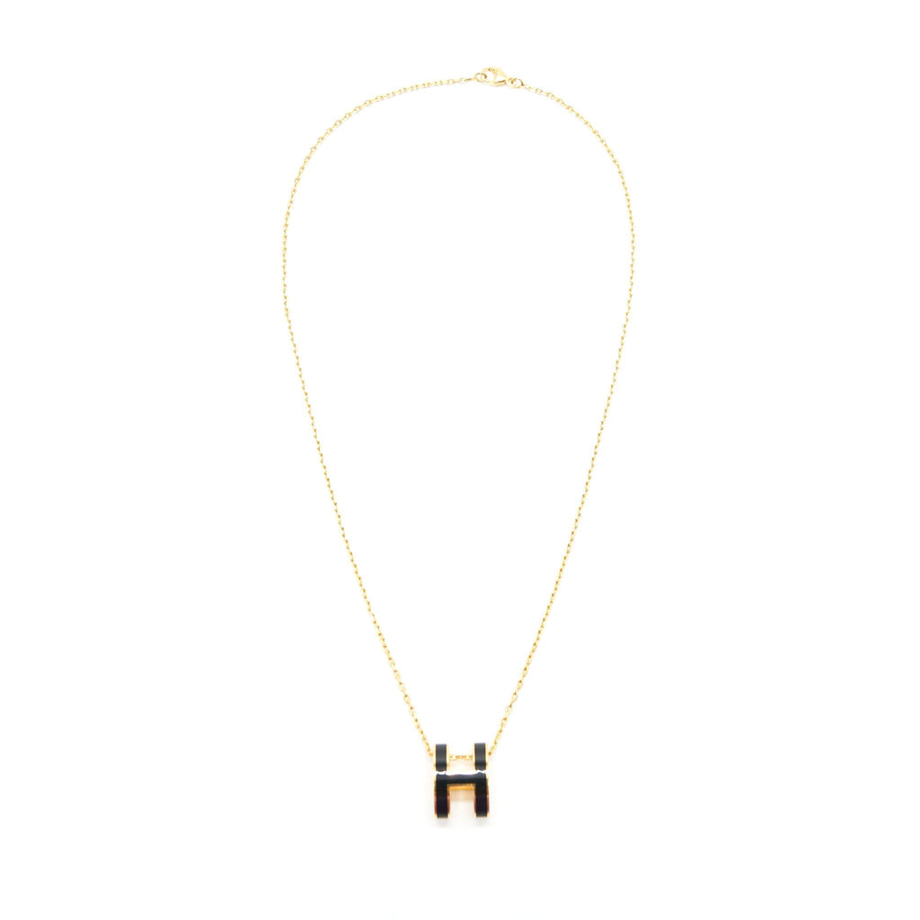 HERMES POP H PENDANT BLACK GHW