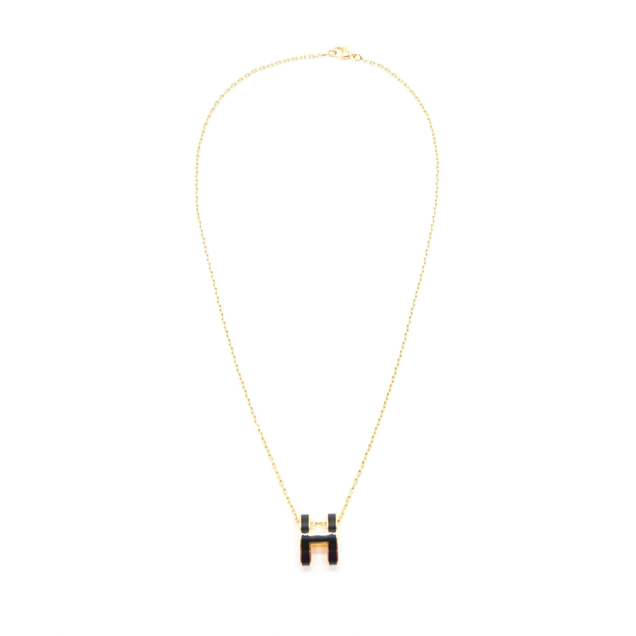 HERMES POP H PENDANT BLACK GHW