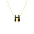 HERMES POP H NECKLACE BLACK GHW