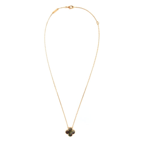 VAN CLEEF & ARPELS VINTAGE ALHAMBRA PENDANT MOTHER OF PEARL GREY ROSE GOLD