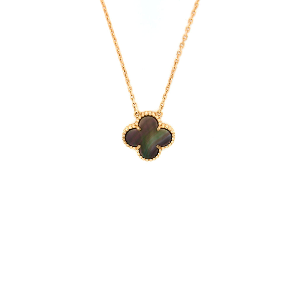 VAN CLEEF & ARPELS VINTAGE ALHAMBRA PENDANT MOTHER OF PEARL GREY ROSE GOLD