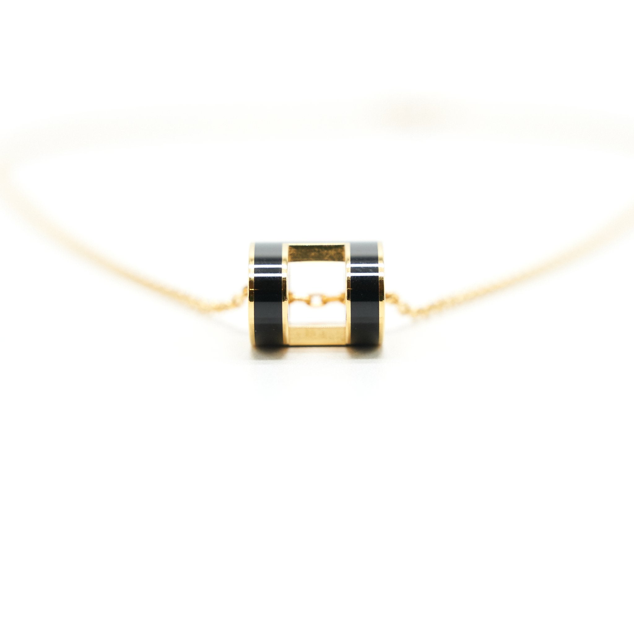 HERMES POP H PENDANT BLACK GHW