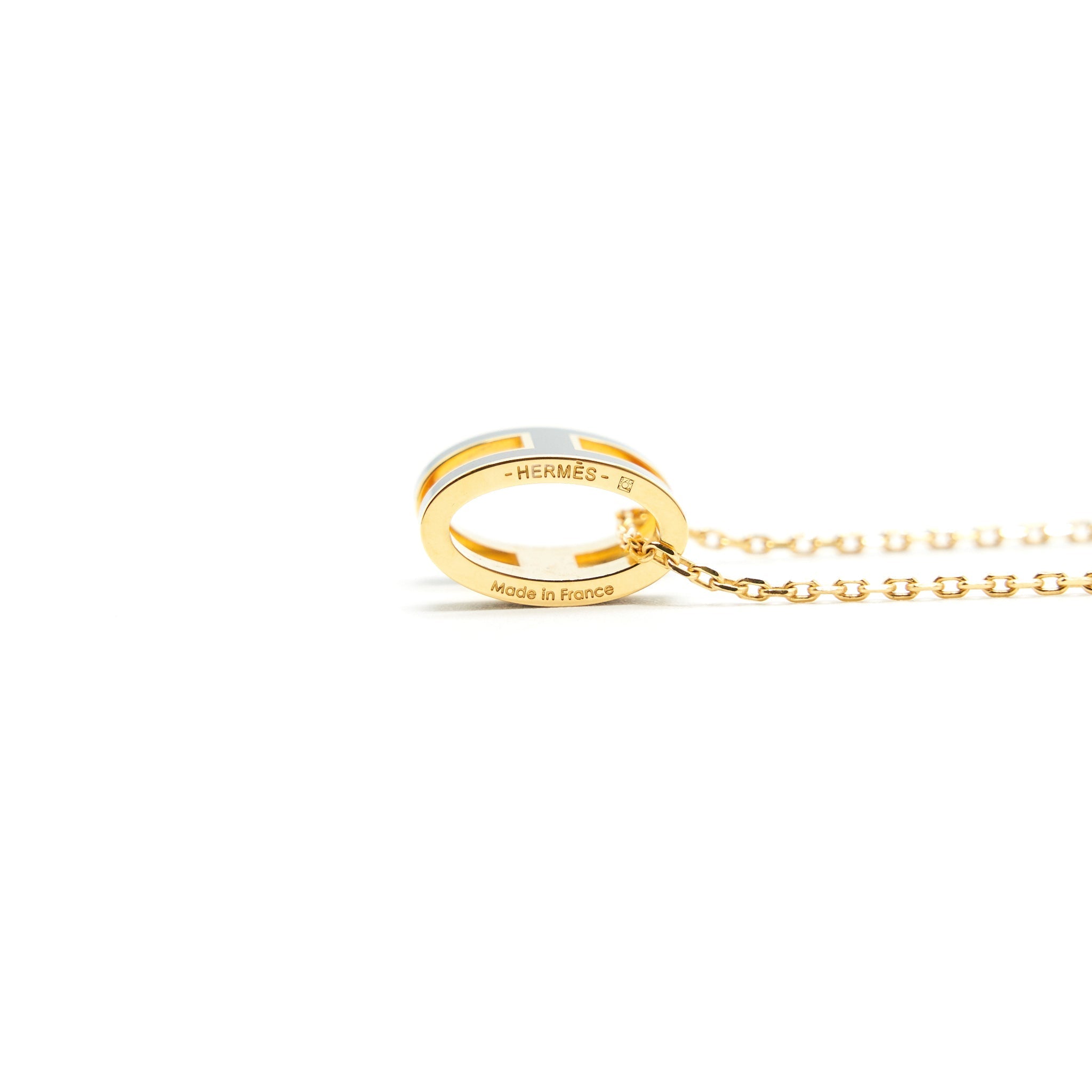 HERMES POP H NECKLACE BLACK GHW