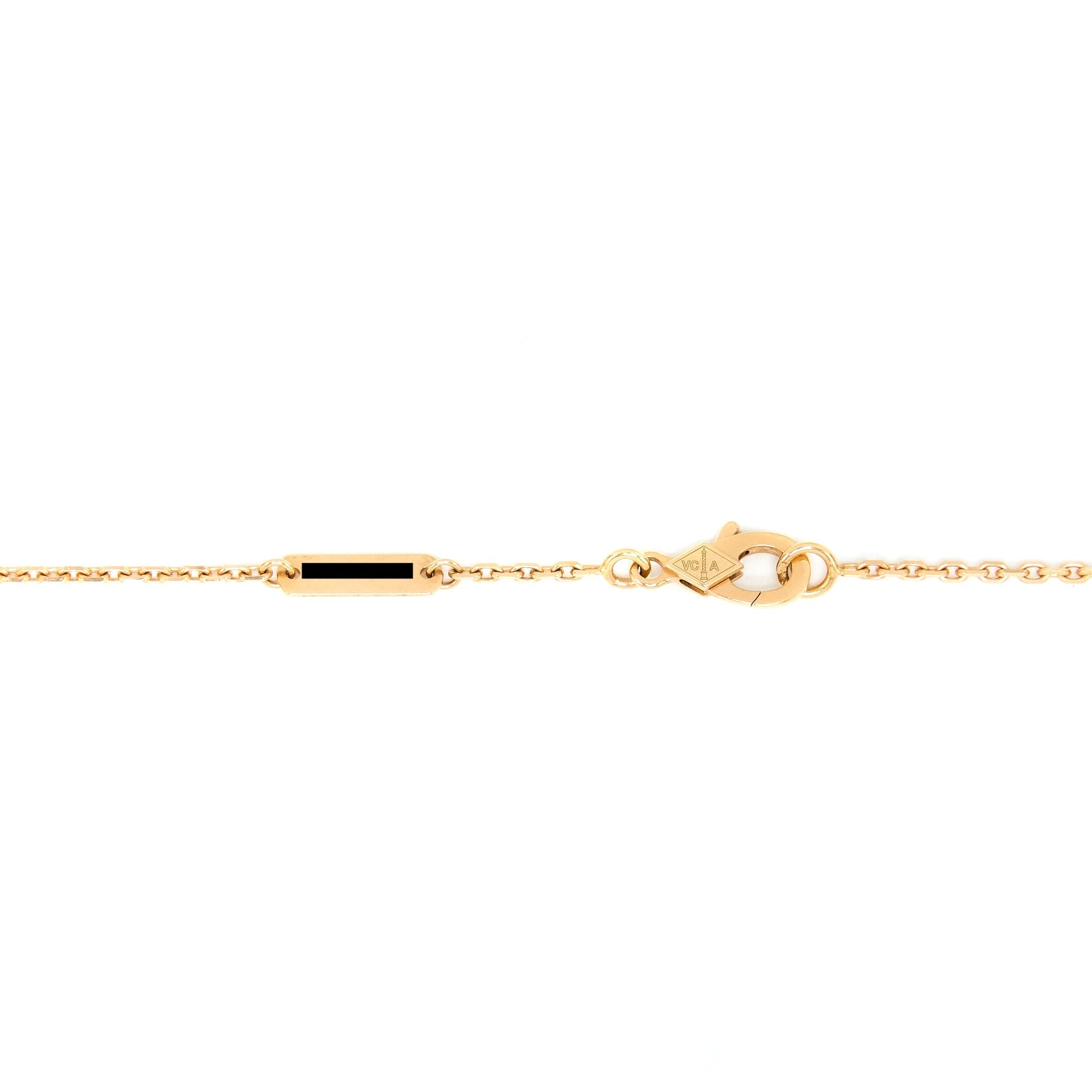 VAN CLEEF & ARPELS VINTAGE ALHAMBRA PENDANT MOTHER OF PEARL GREY ROSE GOLD