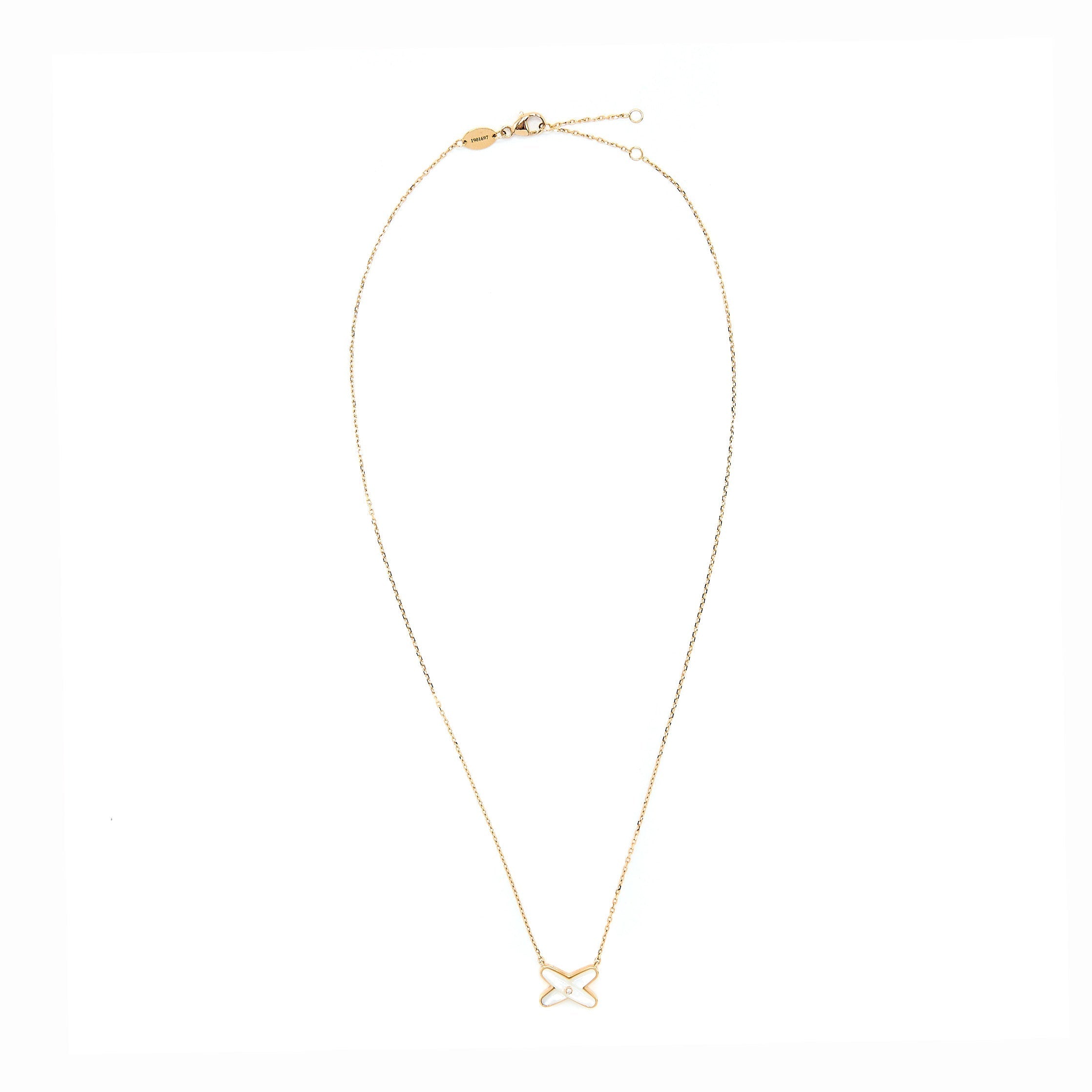 CHAUMET NECKLACE WITH MOTHER OF PEARL AND DIAMONDS LIENS ROSE GOLD