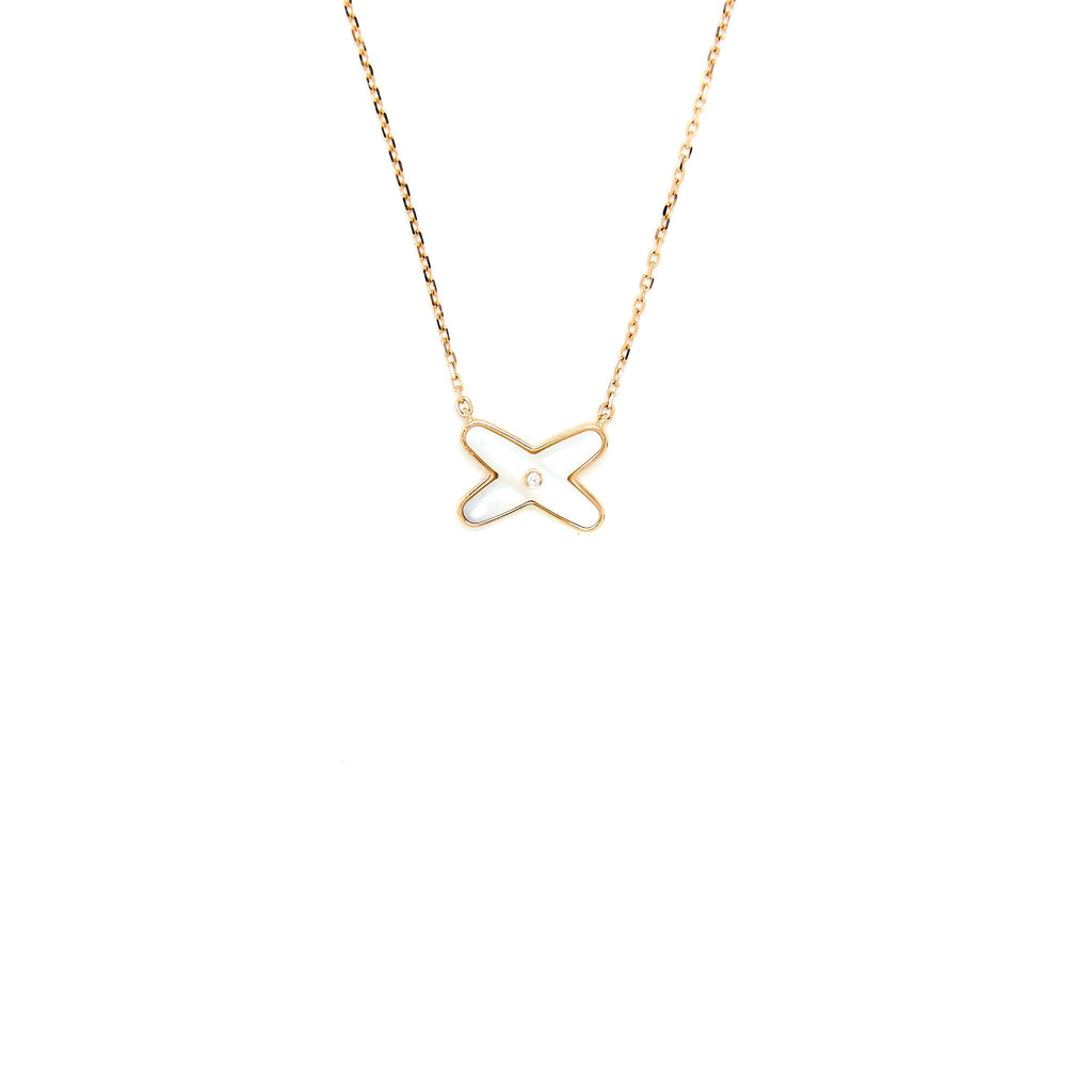 CHAUMET NECKLACE WITH MOTHER OF PEARL AND DIAMONDS LIENS ROSE GOLD