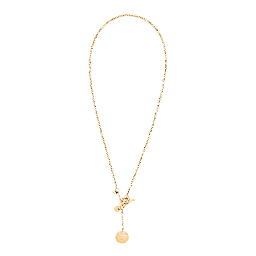 HERMES EX-LIBRIS PENDANT ROSE GOLD WITH ONE DIAMOND