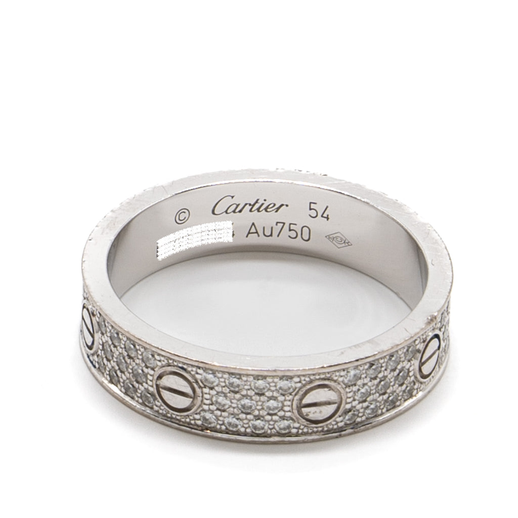 CARTIER LOVE WEDDING BAND WHITE GOLD DIAMOND-PAVED