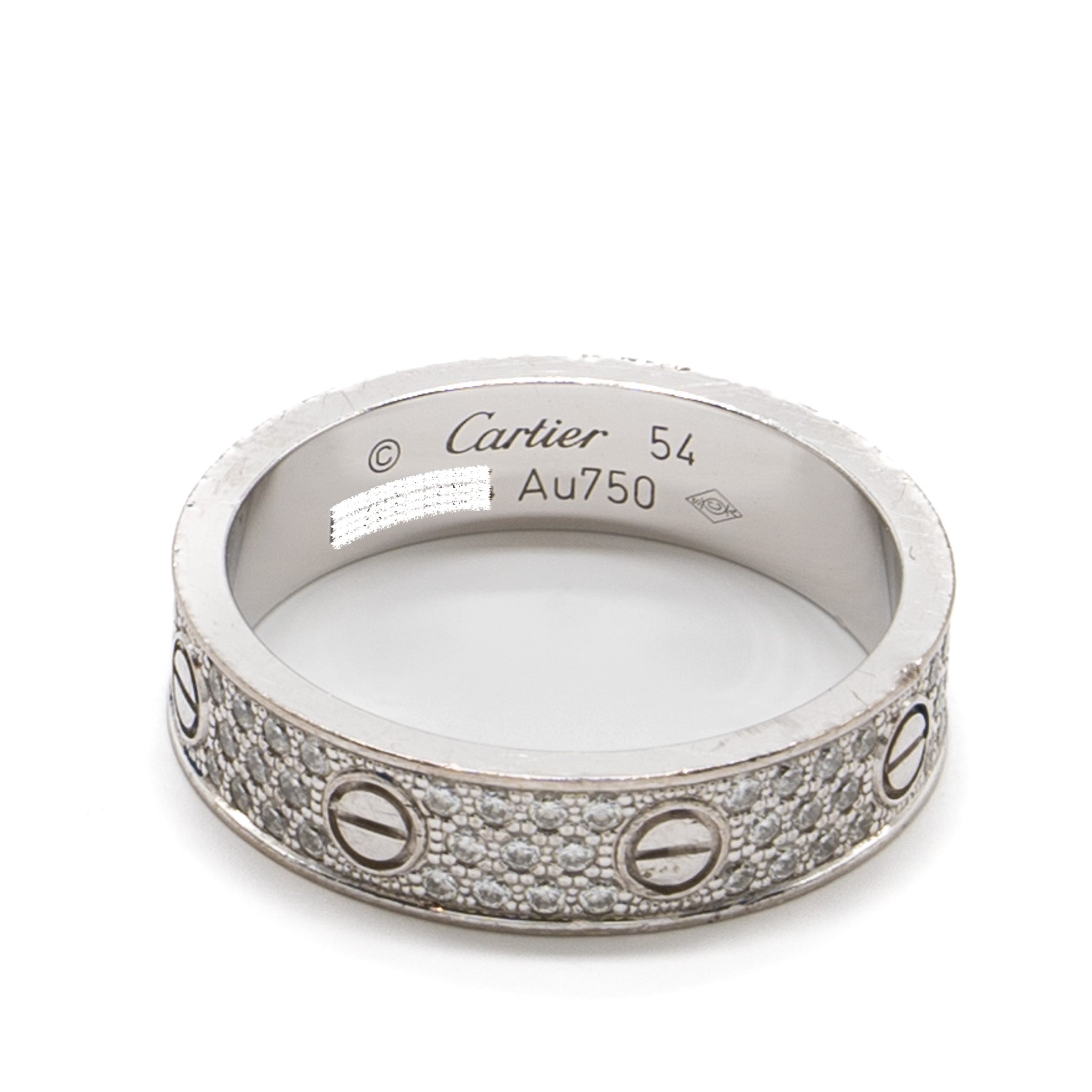 CARTIER LOVE WEDDING BAND WHITE GOLD DIAMOND-PAVED