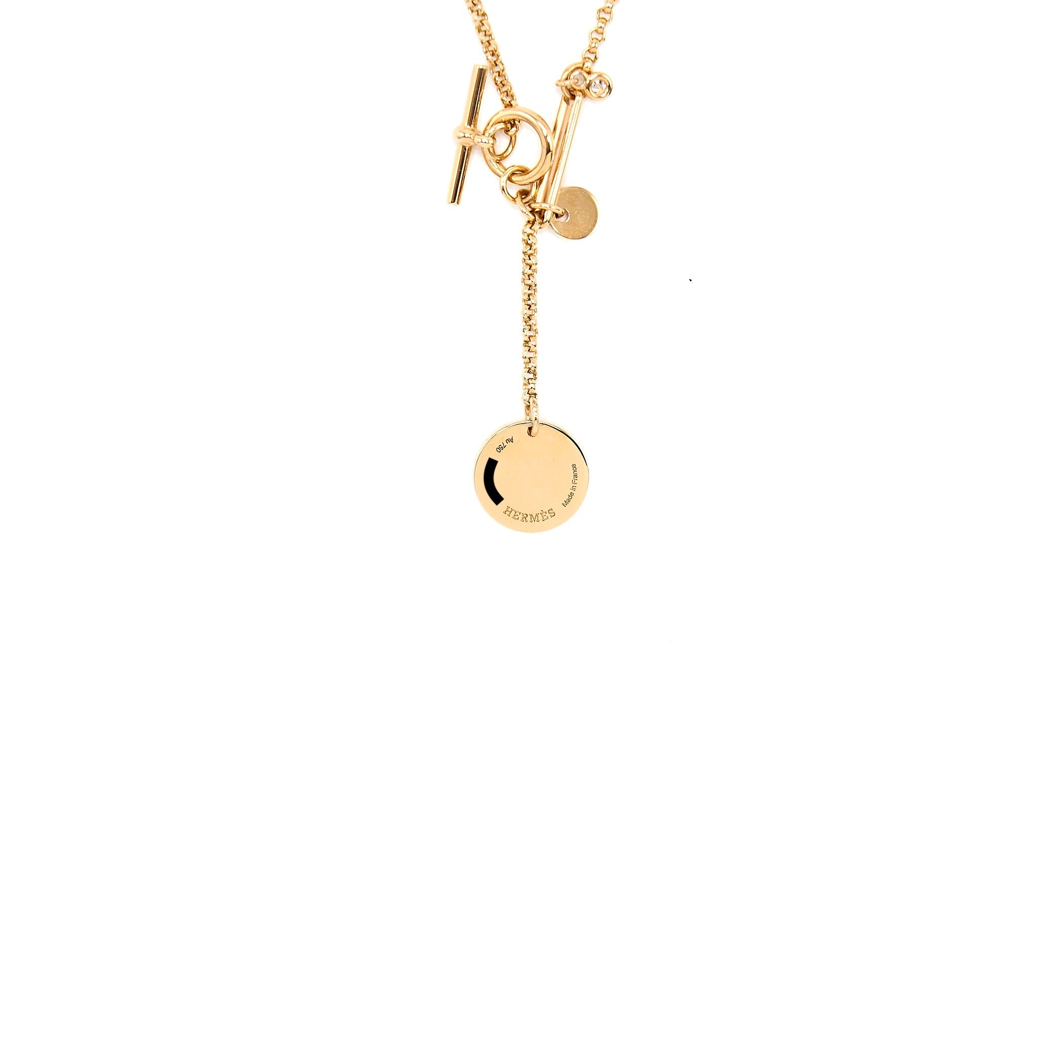 HERMES EX-LIBRIS PENDANT ROSE GOLD WITH A DIAMOND