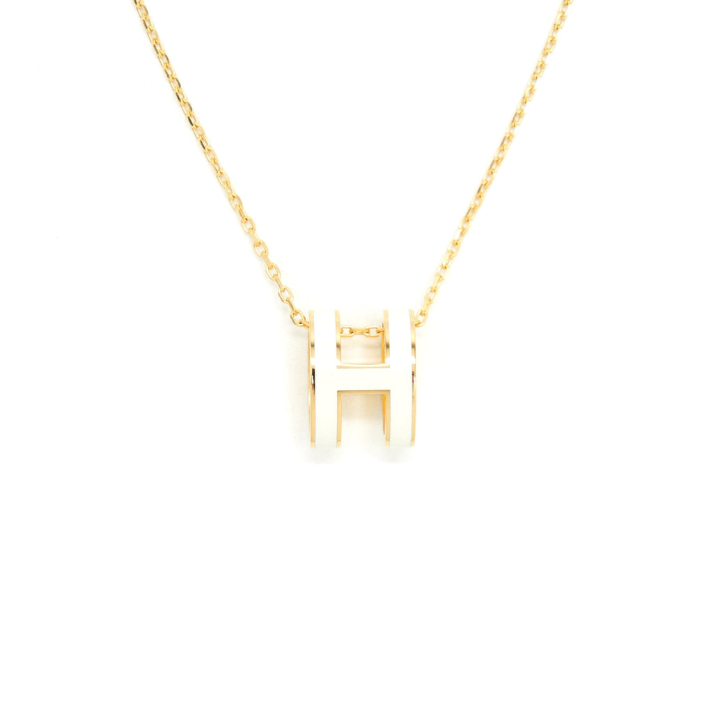 HERMES POP H PENDANT BLANC WITH GHW