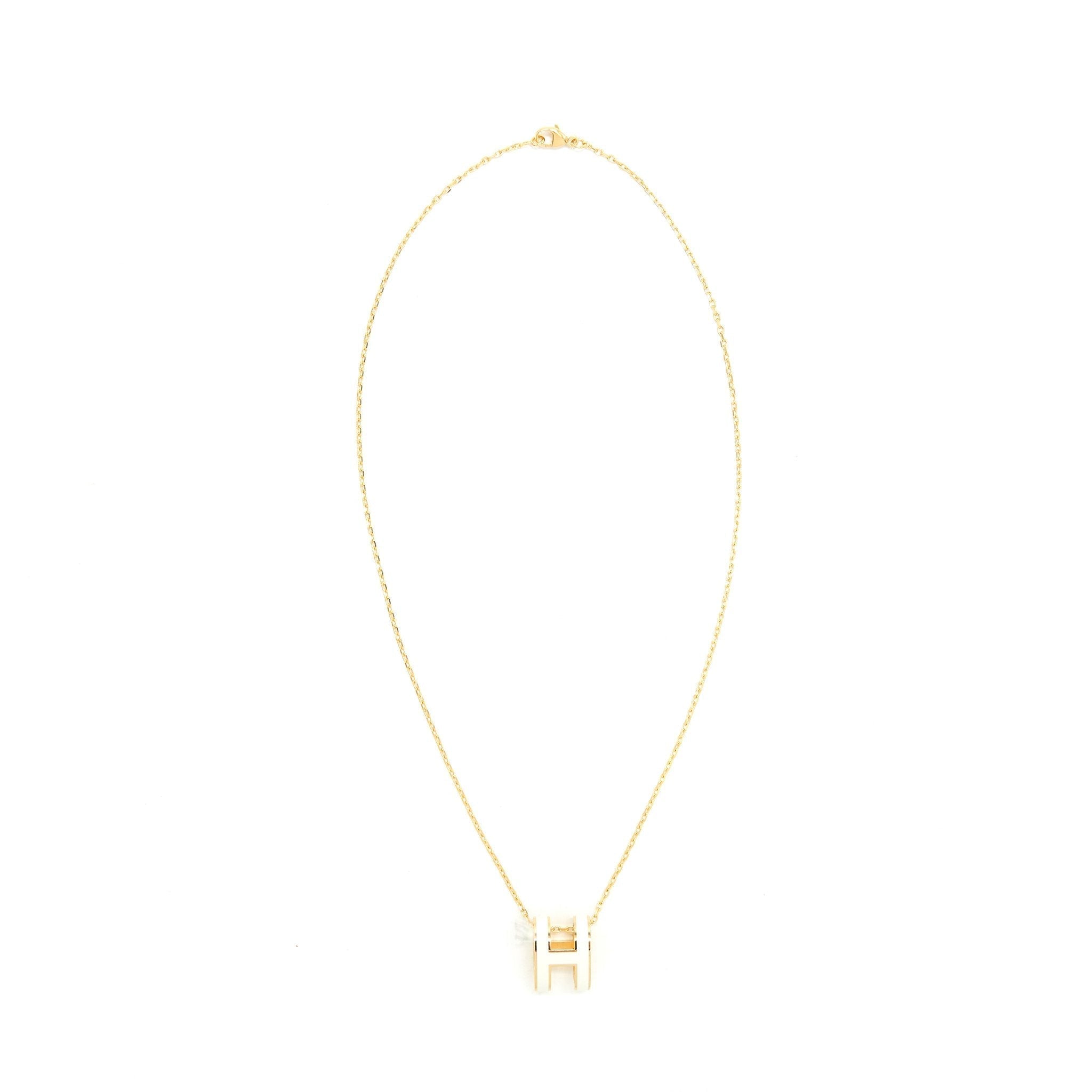 HERMES POP H PENDANT BLANC GHW