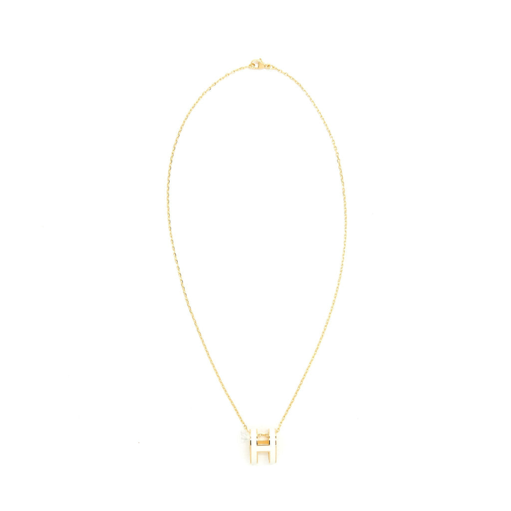 HERMES POP H PENDANT BLANC WITH GHW