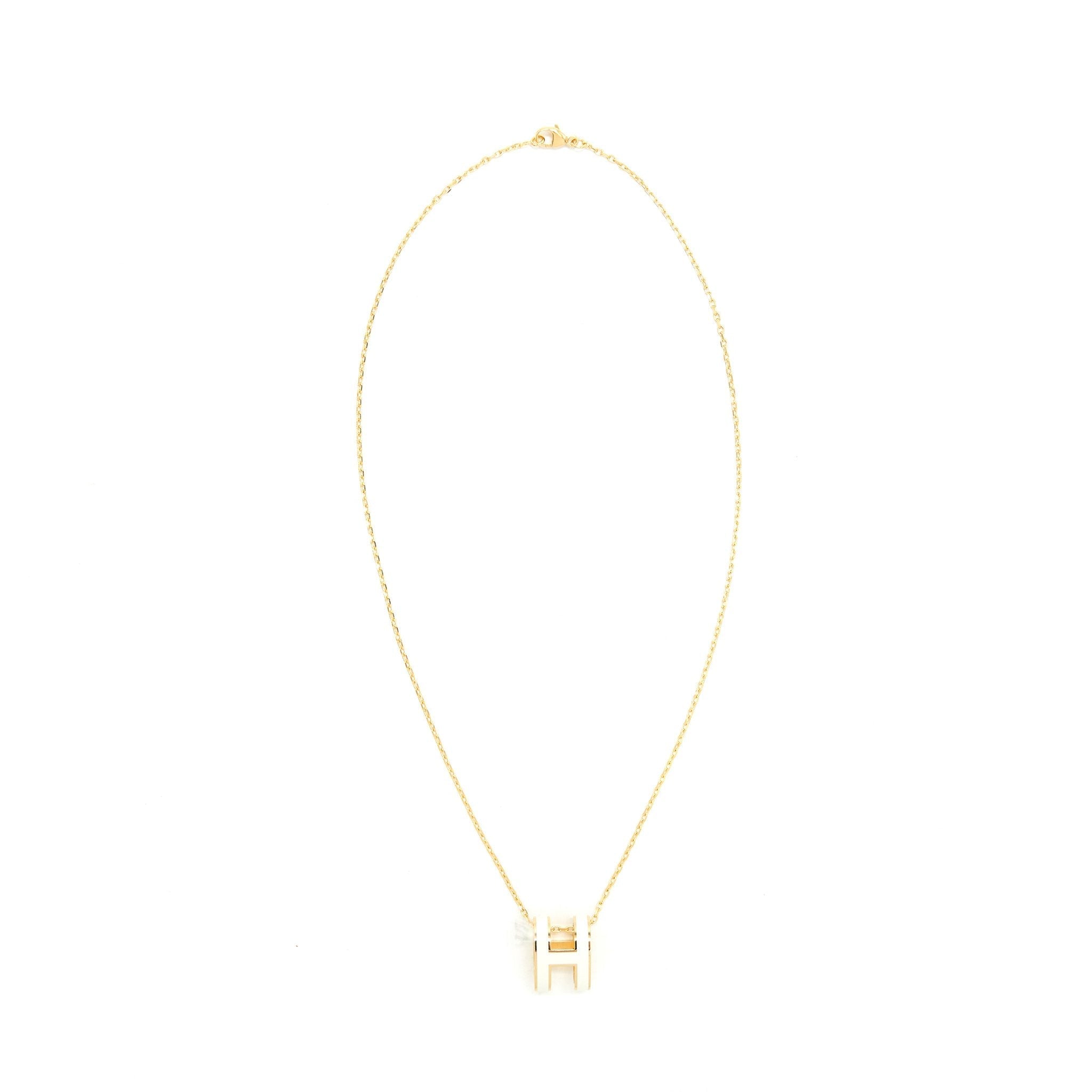 HERMES POP H PENDANT BLANC WITH GHW