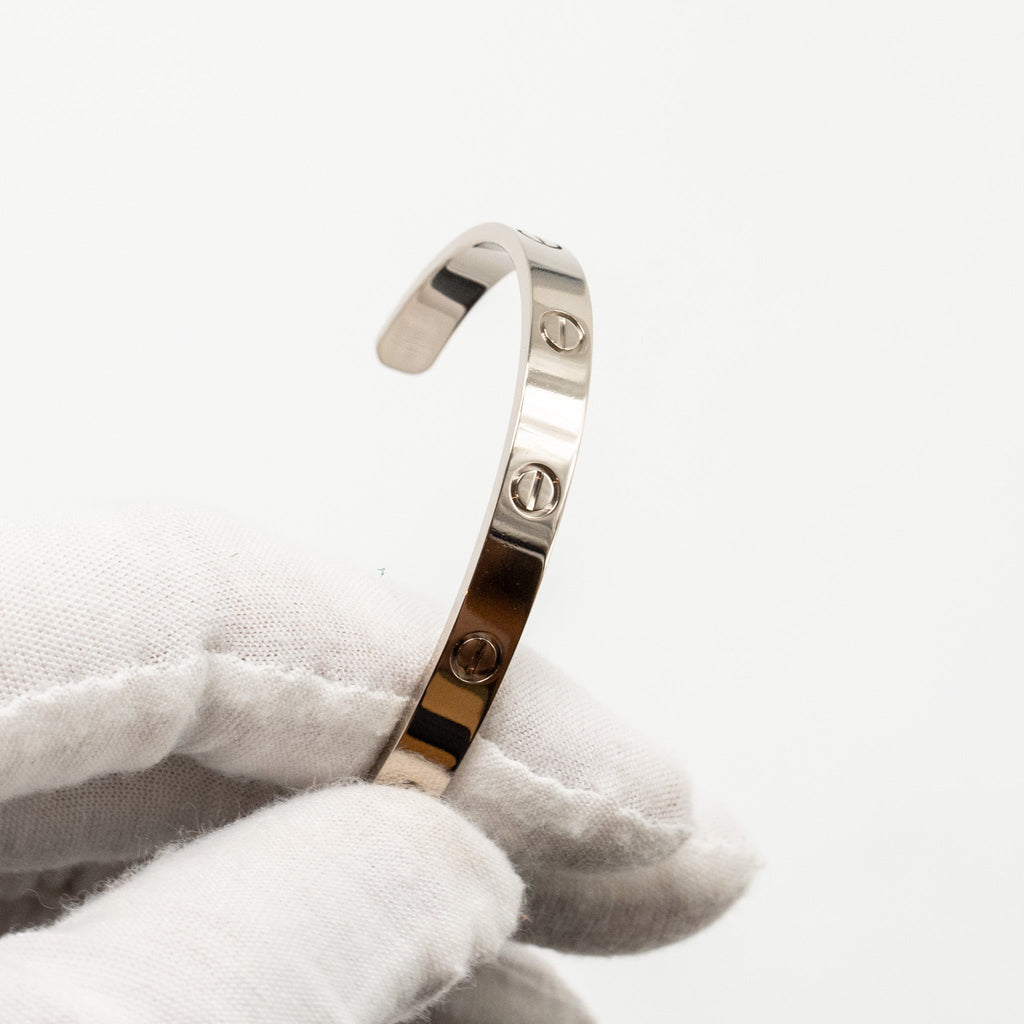 CARTIER LOVE OPEN BRACELET CLASSIC MODEL, WHITE GOLD