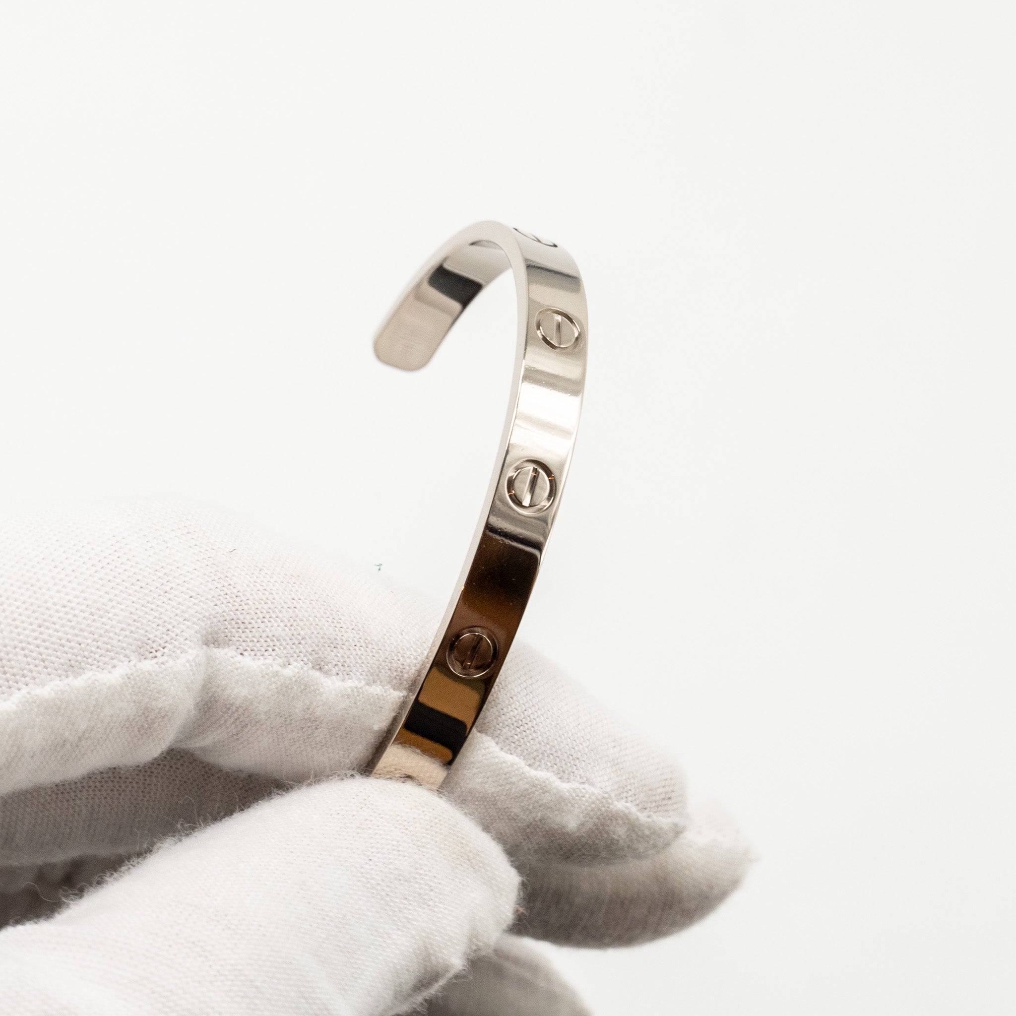 CARTIER LOVE OPEN BRACELET CLASSIC MODEL, WHITE GOLD