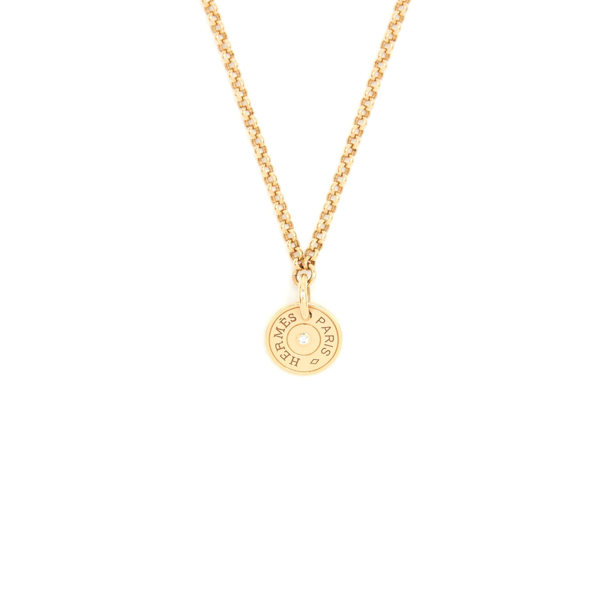 HERMES GAMBADE PENDANT ROSE GOLD WITH DIMOND