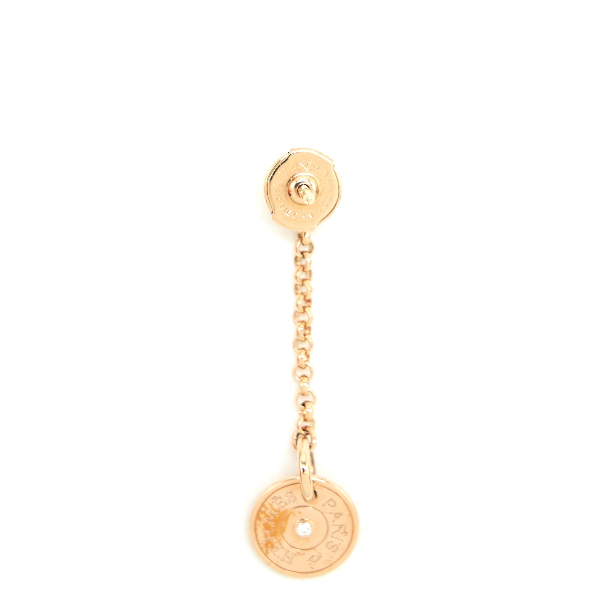 HERMES GAMBADE CLOU DE SELLE EARRINGS ROSE GOLD WITH DIAMONDS