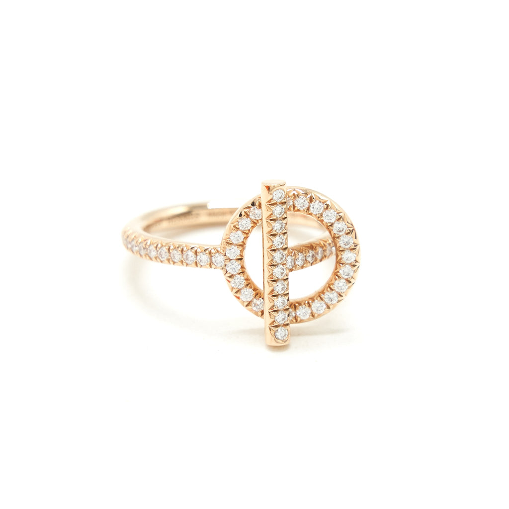 HERMES ECHAPPEE HERMES RING ROSE GOLD WITH DIAMONDS
