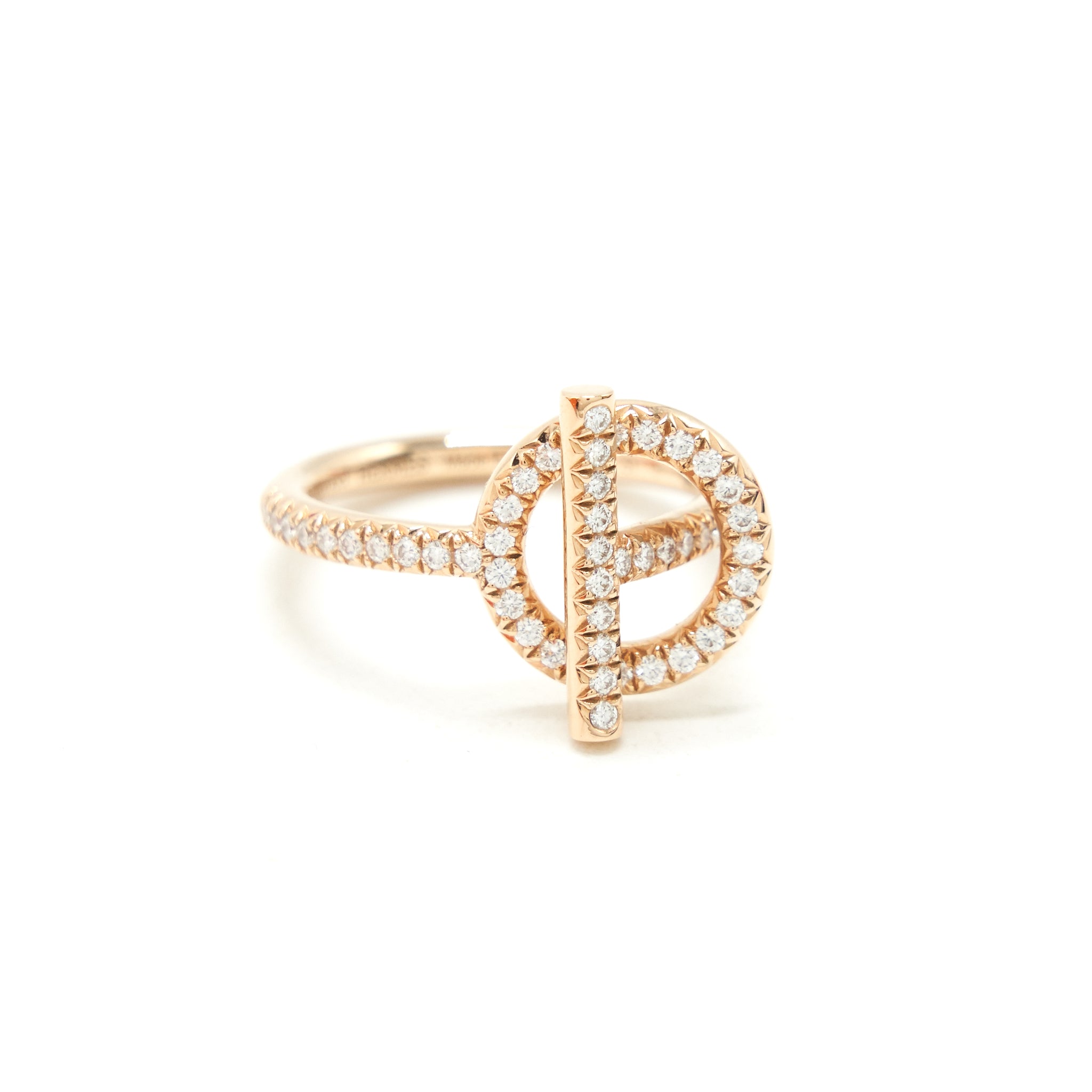 HERMES ECHAPPEE HERMES RING ROSE GOLD WITH DIAMONDS