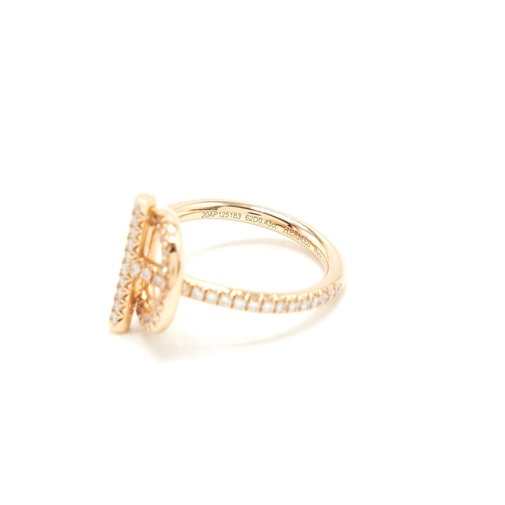 HERMES ECHAPPEE HERMES RING ROSE GOLD WITH DIAMONDS