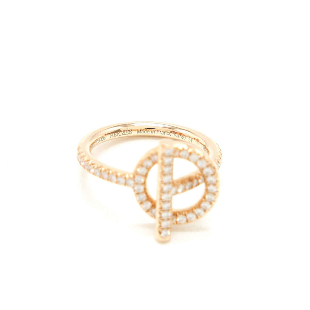 HERMES ECHAPPEE HERMES RING ROSE GOLD WITH DIAMONDS