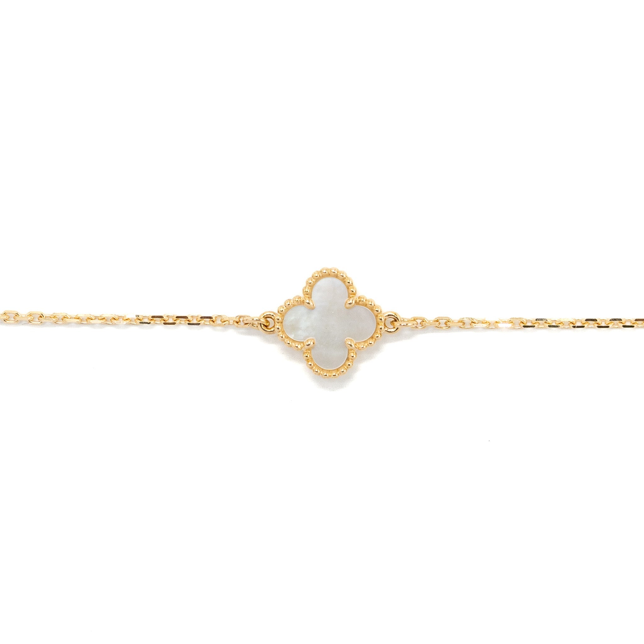 VAN CLEEF AND ARPELS SWEET ALHAMBRA BRACELET 18K YELLOW GOLD / MOTHER OF PEARL