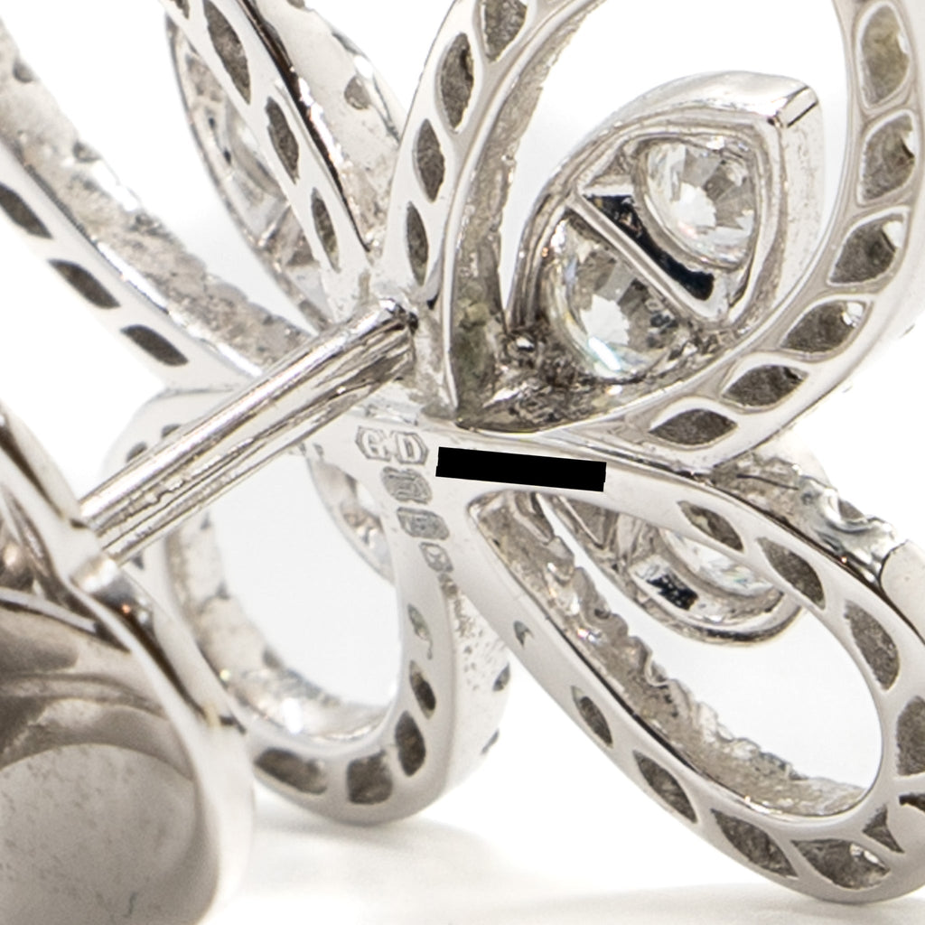 GRAFF BUTTERFLY SILHOUETTE DIAMOND MINI STUD EARRINGS WHITE GOLD