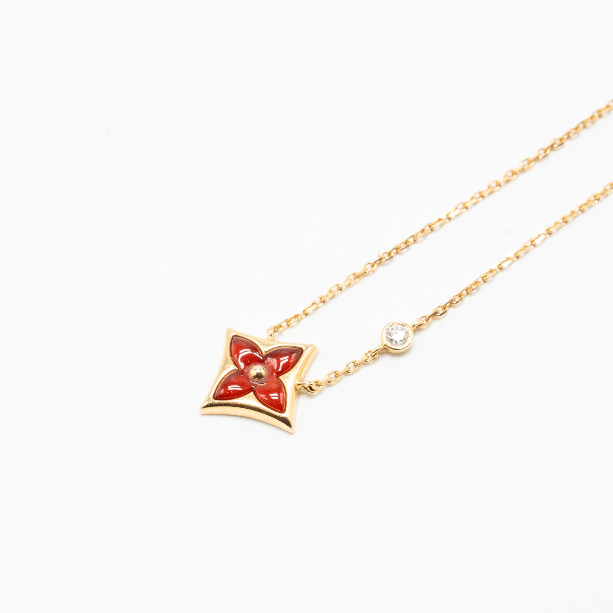 LOUIS VUITTON COLOUR BLOSSOM BB STAR PENDANT, PINK GOLD, CORNELIAN, DIAMOND