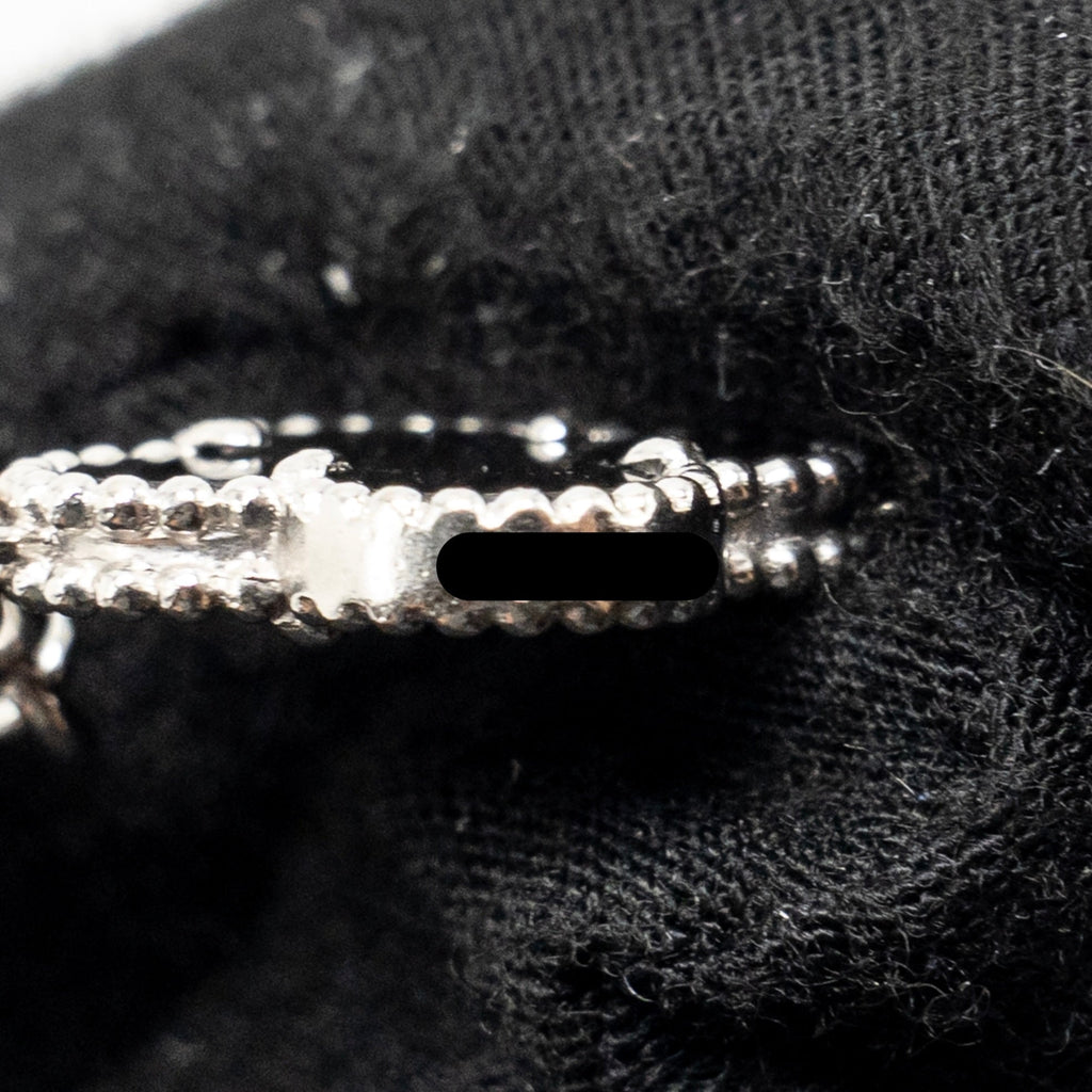 VAN CLEEF & ARPELS VINTAGE ALHAMBRA BRACELET 5 MOTIFS WHITE GOLD/DIAMONDS/ONYX