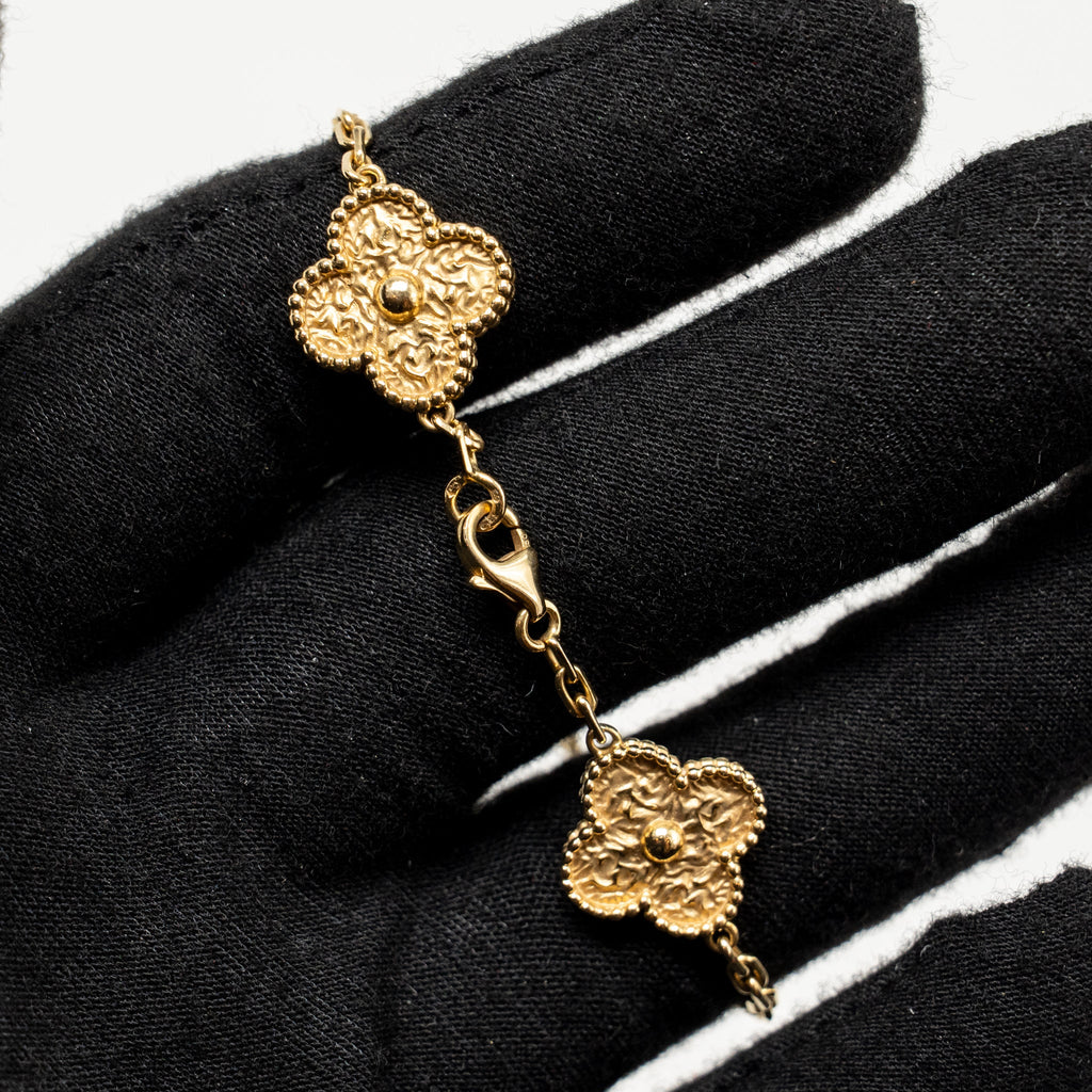 VAN CLEEF & ARPELS VINTAGE ALHAMBRA BRACELET 5 MOTIFS YELLOW GOLD