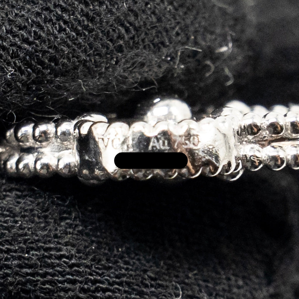 VAN CLEEF & ARPELS VINTAGE ALHAMBRA BRACELET 5 MOTIFS GUILLOCHE WHITE GOLD