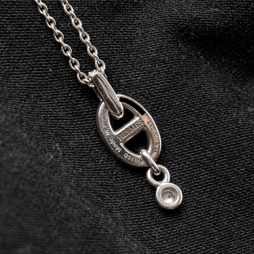 HERMES CHAINE D’ANCRE PENDANT PM WHITE GOLD DIAMONDS