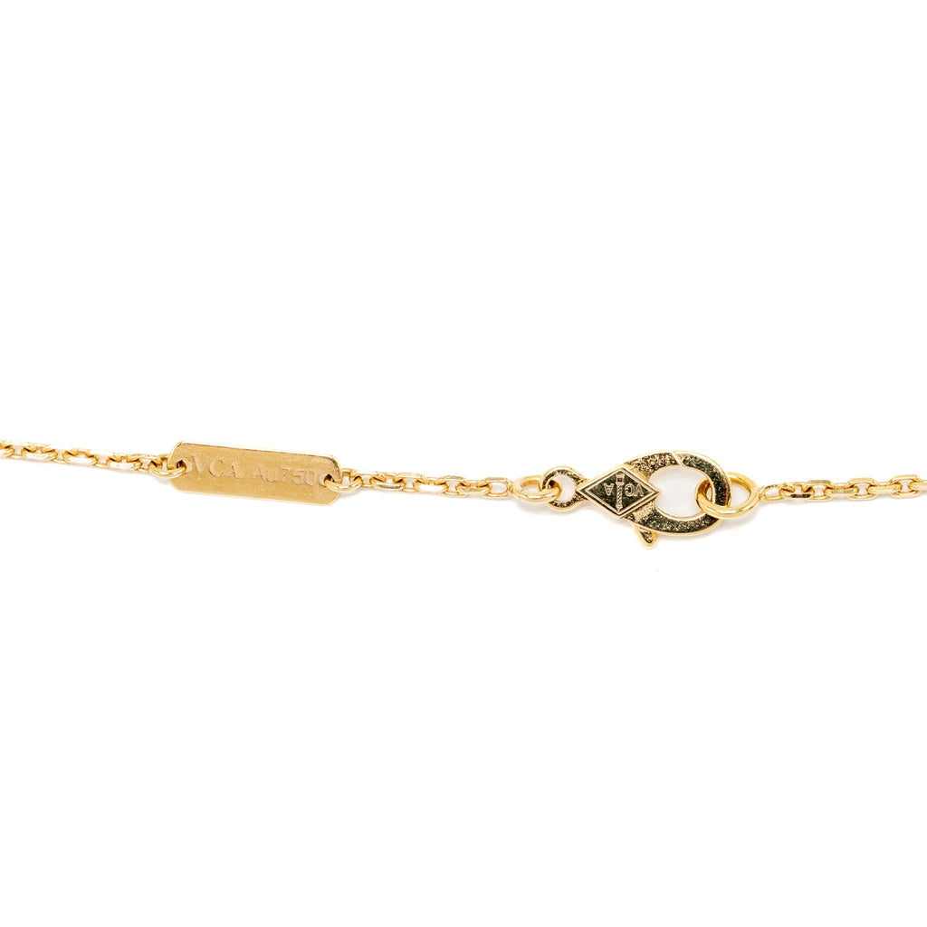 VAN CLEEF & ARPELS VINTAGE ALHAMBRA PENDANT 2019 LIMITED EDITION CELESTIAL BLUE SEVRES PORCELAIN / DIAMOND YELLOW GOLD