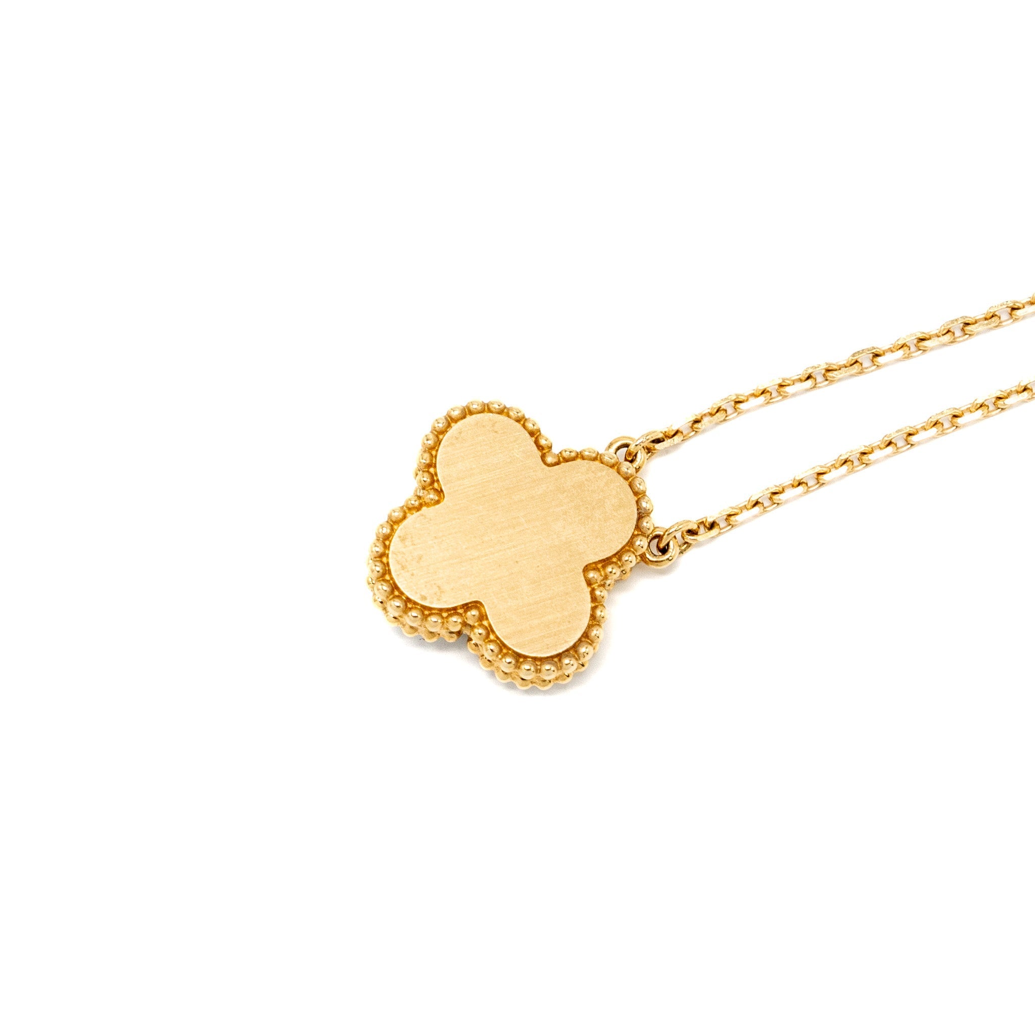 VAN CLEEF & ARPELS VINTAGE ALHAMBRA PENDANT 2019 LIMITED EDITION CELESTIAL BLUE SEVRES PORCELAIN / DIAMOND YELLOW GOLD