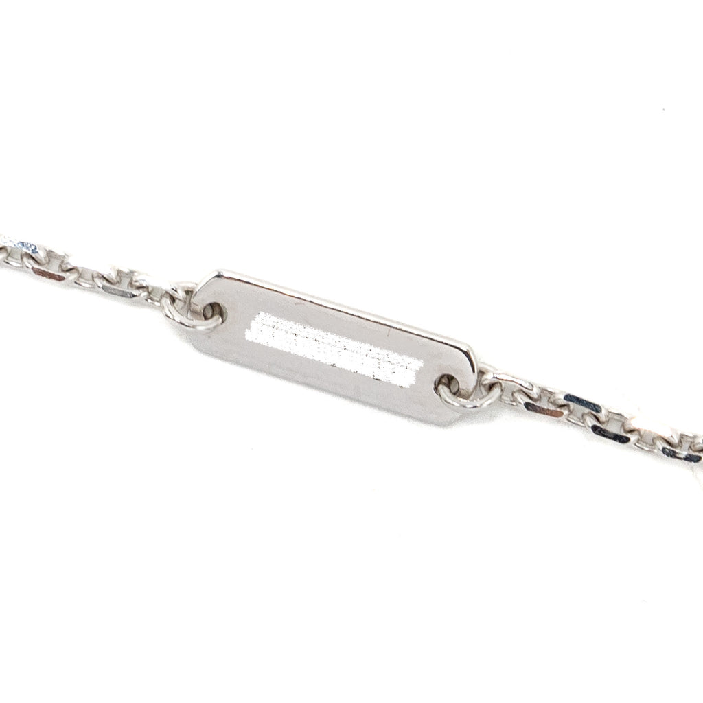 VAN CLEEF & ARPELS ANGLE FILED TRACE CHAIN WITH PERLEE CLOVERS PENDANT WHITE GOLD, DIAMONDS (SELL IN A SET)